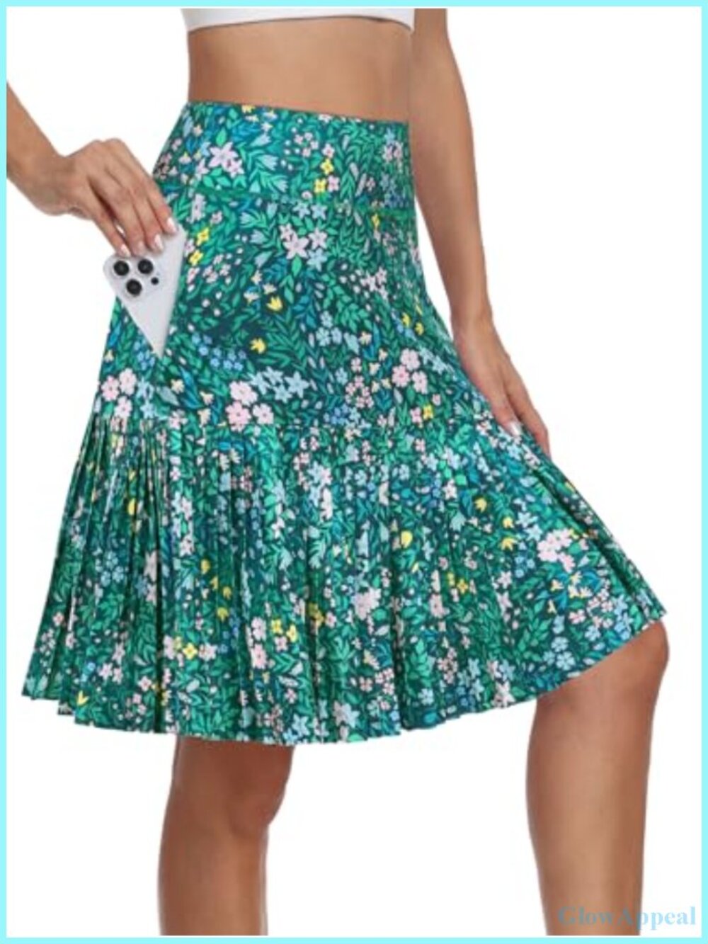 Women's Pleated Golf Skort with Pockets & Built-in Shorts Activewear